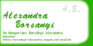 alexandra borsanyi business card
