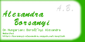 alexandra borsanyi business card